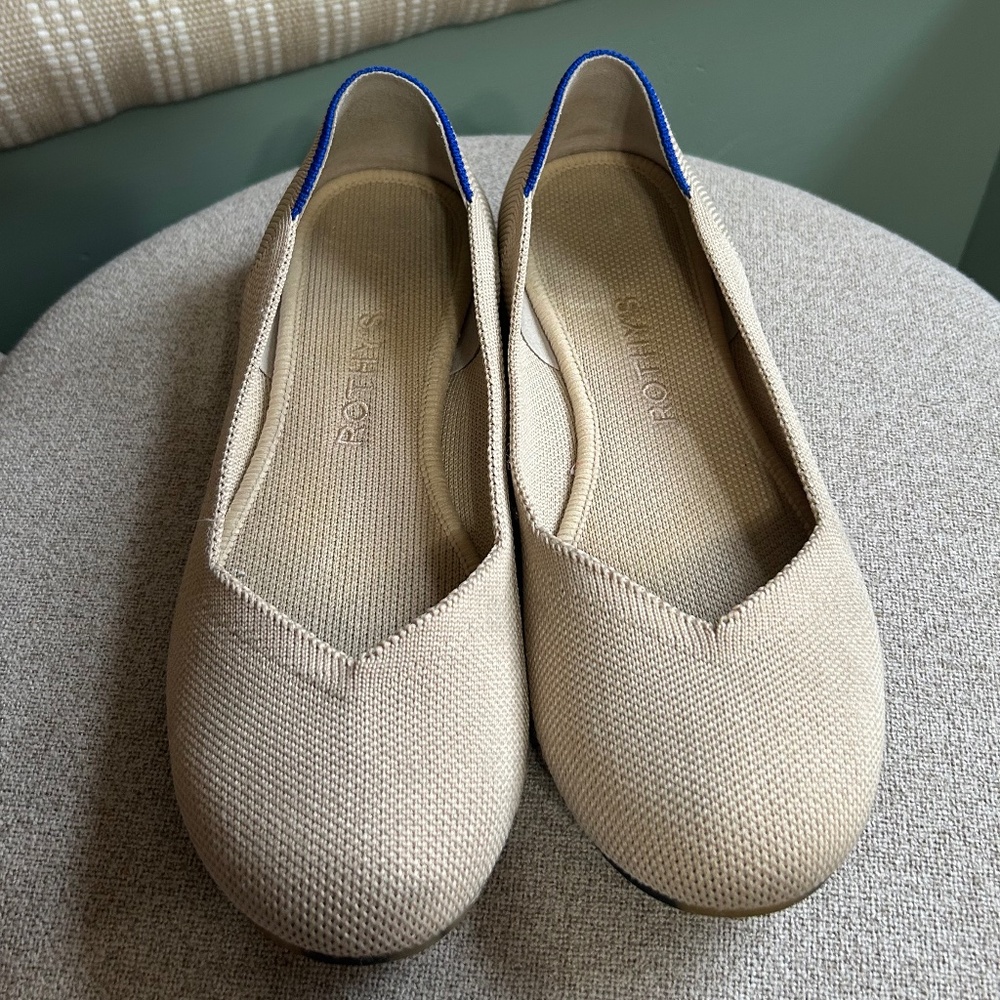 Comfort Knit Ballet Flats in Beige - Women's Slip-On Shoe
